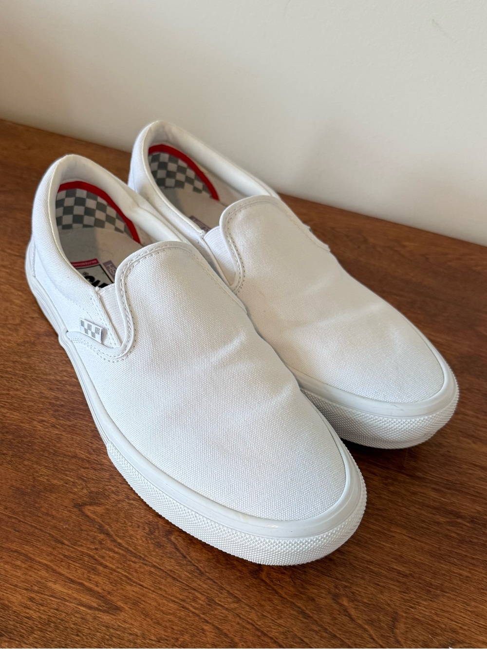 Vans White Men’s Slip-On Canvas Loafers
